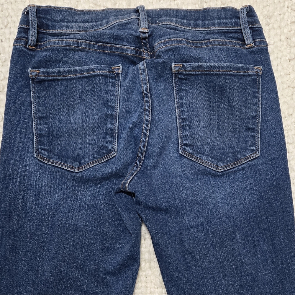 FRAME Denim Le Skinny de Jeanne Jeans Dark Wash Stretch Mid-Rise Skinny Size 28 - Picture 6 of 12